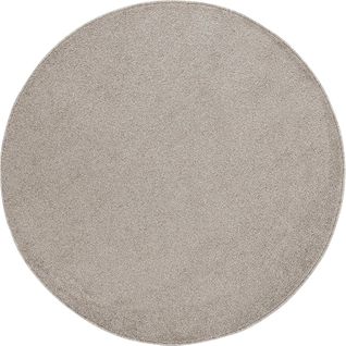 Tapis Rond Uni De Salon Chambre Relax Sobre Et Epuré - Beige 120 X 120 Cm