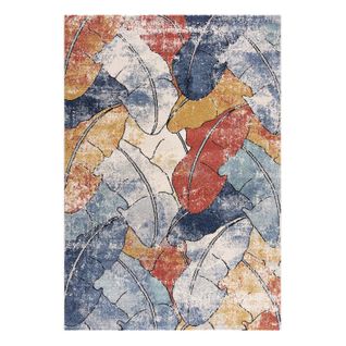 Mona - Tapis à Poils Courts Fleurs Multicolores 120x170cm