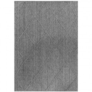 Tapis Effet Jute Naturel à Relief Losanges Gris 160 X 230 Cm