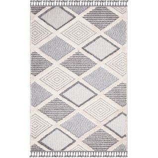 Tapis Boho Chic à Franges Tressées Multicolore 200x290cm