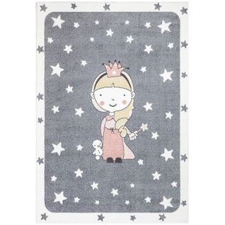 Tapis Pour Chambre D'enfant Gris Et Bordures Blanches 80x150cm