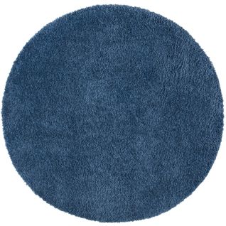 Tapis à Poils Longs Rond Softy Bleu 200x200cm