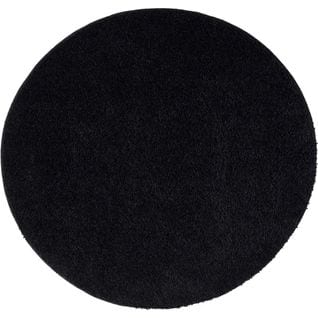 Tapis à Poils Longs Rond Softy Noir Anthracite 160x160cm