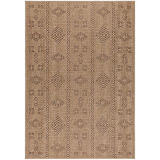 Tapis De Salon Aspect Jute Naturelle Beige Et Noir 240x340cm