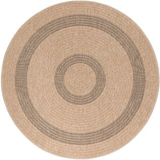 Tapis Rond Naturel Aspect Jute Beige Gris 200x200cm