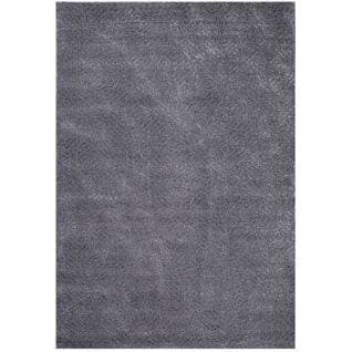 Tara - Tapis De Salon à Relief Géométrique Couleur Uni Gris 80x150cm