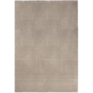 Tara - Tapis De Salon à Relief Géométrique Couleur Uni Beige 120x160cm