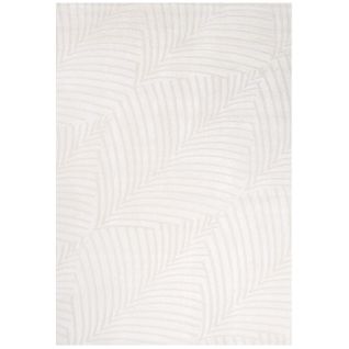 Tara - Tapis De Salon à Relief Palmier Couleur Uni Blanc 160x230cm