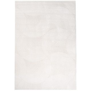 Tara - Tapis De Salon à Relief Arc Couleur Uni Blanc 160x230cm
