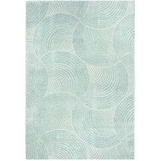 Tara - Tapis De Salon à Relief Arc Couleur Uni Vert 80x300cm