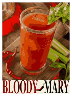 Cocktail - Signature Poster - Bloody Mary - 30x40 Cm