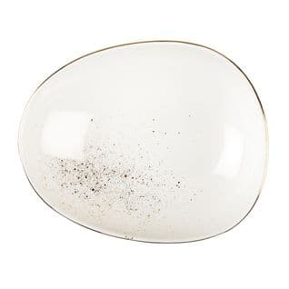 Assiette Creuse Ovale Blanche Flash Or Par Boite De - 6