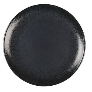 Assiette Plate Noire Avec Eclat 27cm Par Boite De - 6