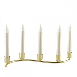 Bougeoirs Torsade 5 Feux Bougies Flambeau Dore