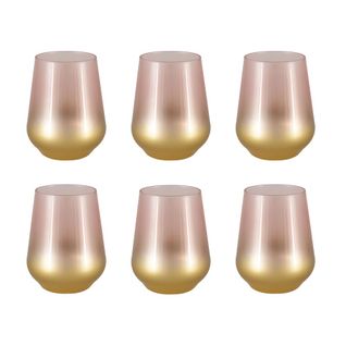 Verres à Eau Bas Degrade Rose Glow - Lot De 6