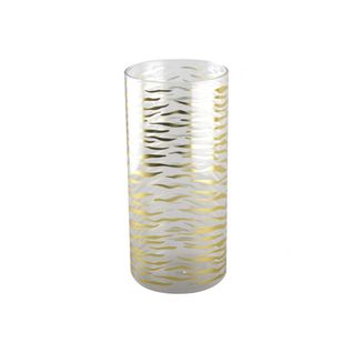 Vase Kenya Dore Motif Zebre H22 Cm