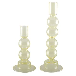 Lot De 2 Bougeoirs Bulles Jaune