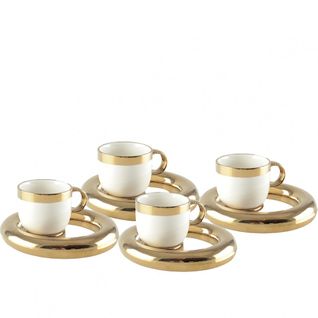 Set De 4 Tasses à Cafe Cercle Dore