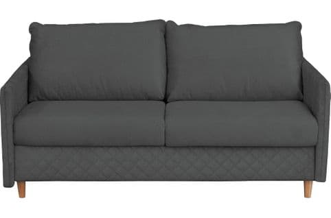 Canapé 3 Places Convertible En Velours De Luxe Sanremo, Couchage Quotidien, Gris Foncé