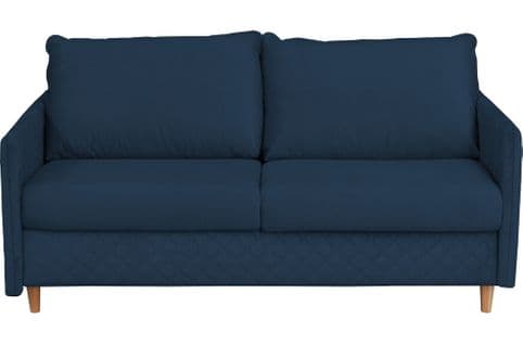 Canapé 3 Places Convertible En Velours De Luxe Sanremo, Couchage Quotidien, Bleu Foncé