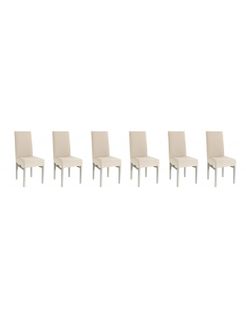 Lot De Housse De Chaise Extensible Coloré Coloris - Ecru, Lot - 6