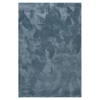 Tapis Uni Bleu Canard Lavable Doux - Loft Bleu - 120x170 Cm