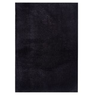 Tapis Uni Noir Lavable Doux - Loft Noir - 200x290 Cm