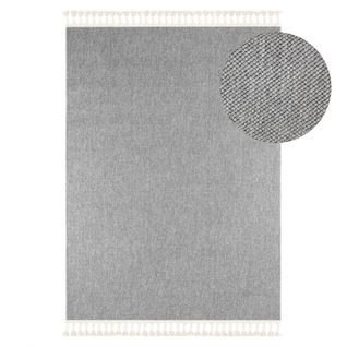 Tapis Tissé Effet Laine Gris Efes 03 Gris - 240x330 Cm