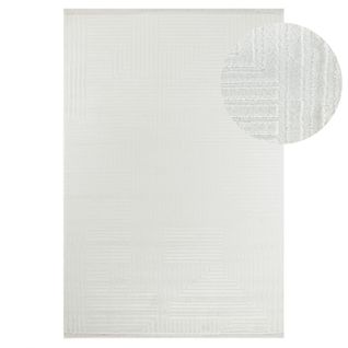 Tapis Blanc Cassé à Franges Madrid 25 Crème - 120x170 Cm