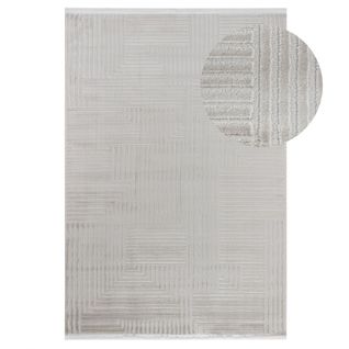 Tapis Beige à Franges Madrid 25 Beige - 160x230 Cm