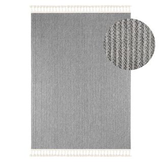 Tapis Tissé Effet Laine Gris Efes 60 Gris - 240x330 Cm