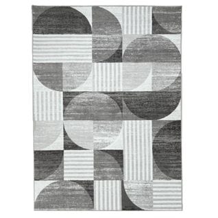 Tapis Géométrique Gris Dakota 03 Gris - 80x150 Cm