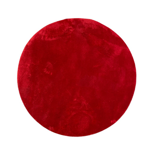 Tapis Uni Rouge Lavable Doux - Loft Rouge - 120x120 Cm