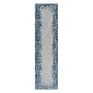 Tapis Lavable Oriental Bleu Istanbul 08 Bleu - 80x300 Cm