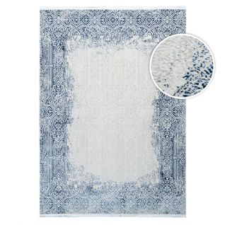 Tapis Lavable Oriental Bleu Istanbul 08 Bleu - 200x400 Cm