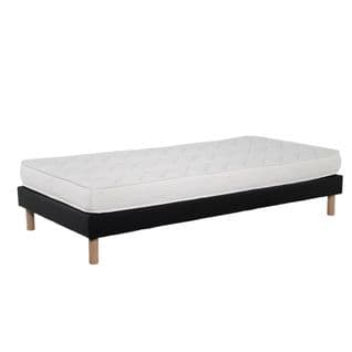 Ensemble Matelas Mousse Eco - 90x190cm - Mousse - 14 Cm Et Sommier Noir