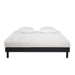 Ensemble Matelas Mousse Eco - 160x200 - 2 Oreillers Mémoire 60x60  - Sommier Kit Gris