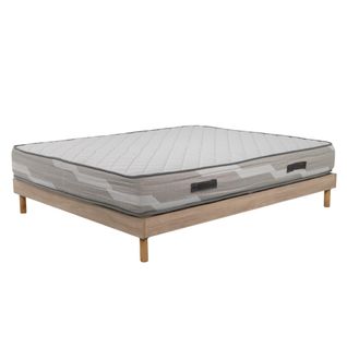 Ensemble Matelas Select - 140x190 - Ressorts - 26 Cm - Sommier Kit Couleur Chêne