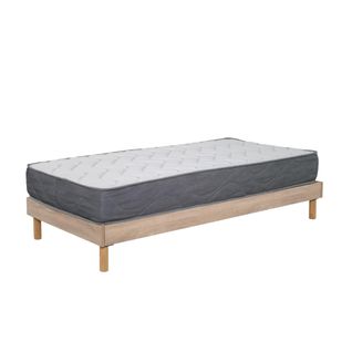 Ensemble Matelas Mousse Luxe - 90x190cm - Mousse Et Sommier Kit Couleur Chêne