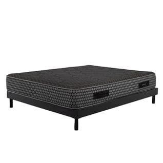 Ensemble Matelas Mousse Cosmos Black - 160x200cm - Accueil Mémoire De Forme Et Sommier Kit Gris