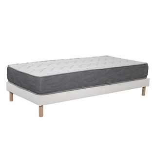 Ensemble Matelas Mousse Luxe - 90x190cm - Mousse Et Sommier Blanc