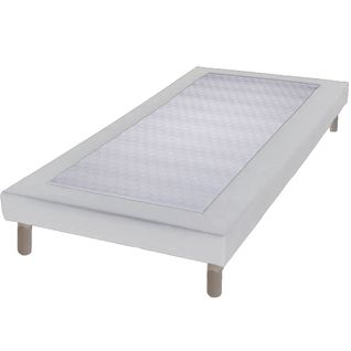 Sommier Tapissier Simili Blanc - 90x190cm