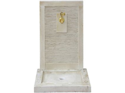 Fontaine "etna" - En Pierre Reconstituée - 57 X 42 X 87 Cm Beige