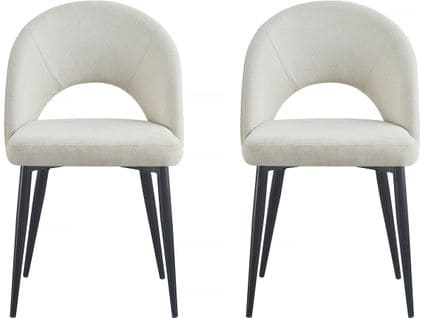 Lot De 2 Chaises De Salle à Manger En Tissu "alma" - Beige