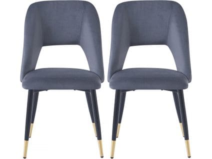 Lot De 2 Chaises En Velours "coralie" - Gris