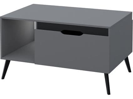 Table Basse "dazel" - 100 X 65 X 56 Cm - Gris/noir