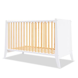 Lit Bébé Évolutif Timeo 60x120 Cm (matelas Non Inclus) - Blanc et Bois