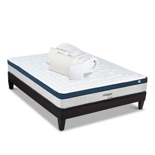 Pack Montesquieu 140x190 Cm Matelas Ressorts + Sommier Bois + Accessoires