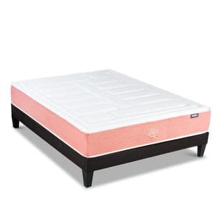 Ensemble Lilas 140x190 Cm Matelas Mousse + Sommier Bois