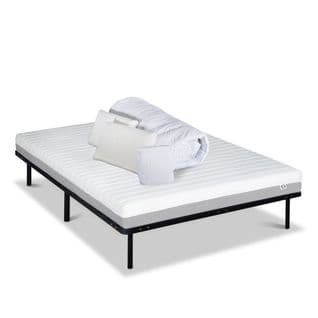 Ensemble Matelas Mousse 140x190 cm VENUS Epaisseur 12 cm + Sommier Métal + Accessoires